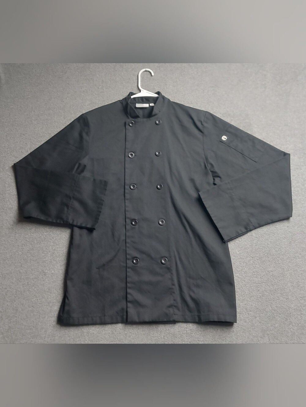 Chef Works Black Long Sleeve Double Breasted Chef Coat Size Small S - Picture 3 of 9